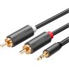 Кабель мультимедийный 3.5mm M to 2xRCA M 2.0m AV102 black Ugreen (10510) - Изображение 1