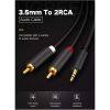 Кабель мультимедийный 3.5mm M to 2xRCA M 2.0m AV102 black Ugreen (10510) - Изображение 3