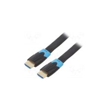 Кабель мультимедійний HDMI M to HDMI M 10.0m 1080p60Hz flat black Vention (AAKBL)
