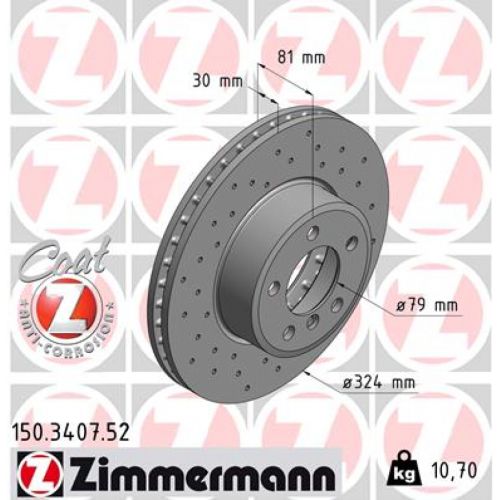 Тормозной диск ZIMMERMANN 150.3407.52