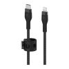 Дата кабель USB-С to Lightning 1.0m BRAIDED SILICONE black Belkin (CAA011BT1MBK) - Изображение 1