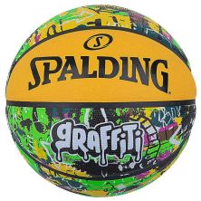 М'яч баскетбольний Spalding Graffitti жовтий, мультиколор Уні 7 84374Z (689344405964)