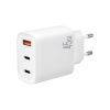 Зарядний пристрій XO L117 2xUSB-C PD45W + 1xUSB-A QC3.0 White (L117.white) - Зображення 1
