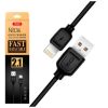 Дата кабель USB 2.0 AM to Lightning 1.0m 2.1A black XO (NB36-L-1-BK) - Изображение 1