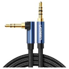 Кабель мультимедійний 3.5mm M to 3.5mm M 1.5m 90° corner AV112 blue Ugreen (60180)