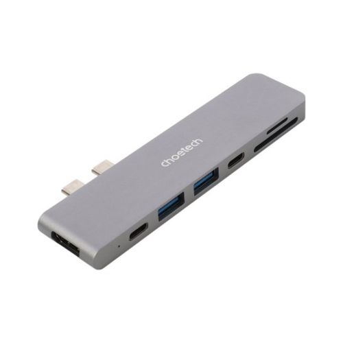 Порт-реплікатор Choetech Dock-Station USB-C 7-in-1 (HDMI/картридер/USB-A/USB-C, for MacBook Pro/Air) (HUB-M14-GY-V2)
