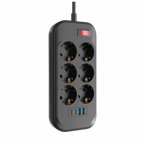Мережевий фільтр живлення ColorWay CW-CHE64PDB 6 роз, 4USB (CW-CHE64PDB)