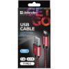 Дата кабель USB 2.0 AM to Type-C 1.0m USB09-03T PRO red Defender (87813) - Изображение 2