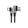 Дата кабель USB 2.0 AM to Type-C 1.0m US176 Both Angled 3A (Black) Ugreen (20856) - Зображення 1