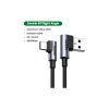 Дата кабель USB 2.0 AM to Type-C 1.0m US176 Both Angled 3A (Black) Ugreen (20856) - Зображення 2