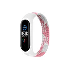 Ремешок для фитнес браслета BeCover Elastic Nylon Style для Xiaomi Mi Smart Band 5/6 (Size L) Pink-White (706164)