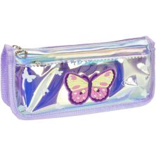 Пенал Cool For School голографический 2 отделения Butterfly фиолетовый (CF86965)
