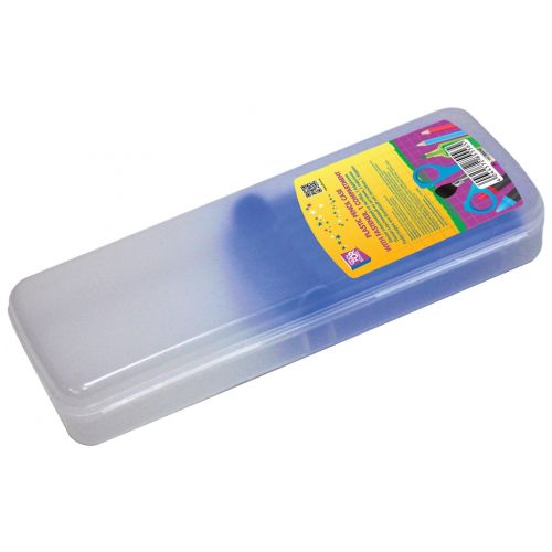 Пенал Cool For School Пластиковый с застежкой Прозрачный с синим держателем 8011 (CF85578)