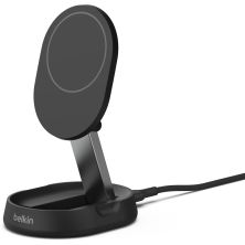 Зарядное устройство Belkin 15W Magnetic Stand Qi2 20W adapter USB-C black (WIA008VFBK)