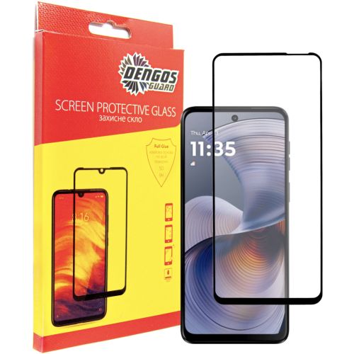 Скло захисне Dengos Full Glue Motorola G55 (black) (TGFG-398)