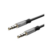 Кабель мультимедийный 3.5mm M to 3.5mm M 1.0m NB121 black XO (6920680864591)