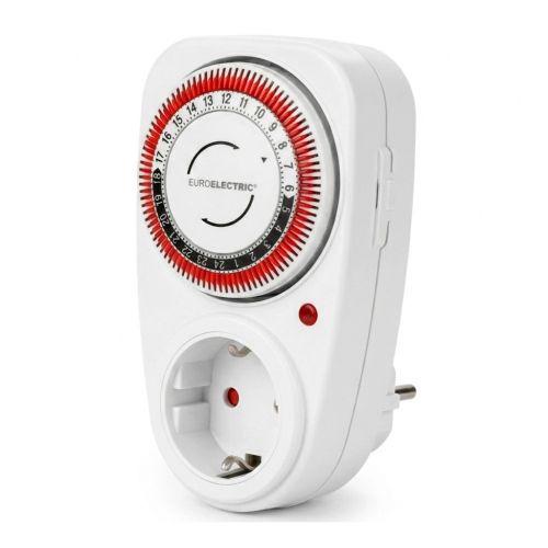 Таймер-розетка EUROELECTRIC 16A/3680W 24Н, White (ST-16A/3,68kW(M))