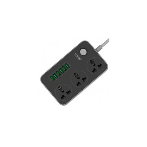 Мережевий фільтр живлення LDNIO SC3604, 3 роз, 6 USB, 2м, Black (SC3604)