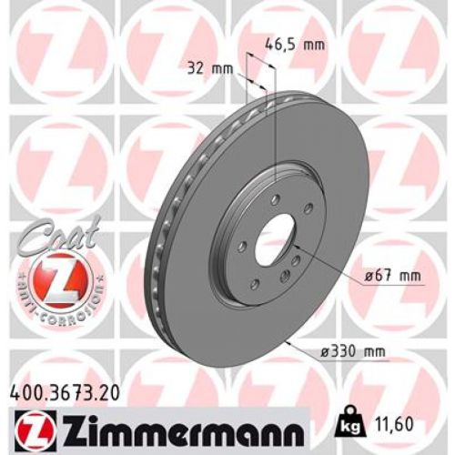 Тормозной диск ZIMMERMANN 400.3673.20