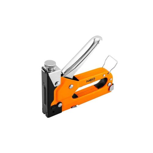 Степлер будівельний Neo Tools 3 в 1, 4-14 мм, тип скоб G, L, E, регулювання забивання скоб (16-031)