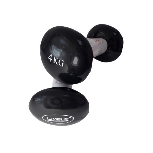 Гантельный набор LiveUp Vinyl Dumbbell Egg Head вінілові чорні 2х4кг LS2001-4 (6951376138313) Гантельный набор LiveUp Vinyl Dumbbell Egg Head вінілові чорні 2х4кг LS2001-4 (6951376138313)