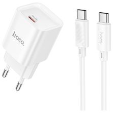 Зарядное устройство HOCO C146A Charm USB-C PD20W + cable USB-C to USB-C White (6942007630269)