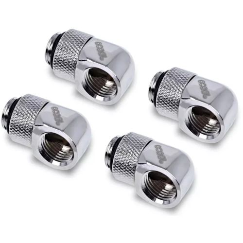 Фітинг для СРО Alphacool Eiszapfen L-connector rotatable - 4pcs Set - Chrome (17616)