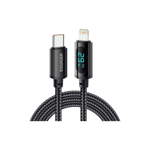 Дата кабель USB-C to Lightning 1.0m 29W LED black Essager (EXCTL-XY01-P)