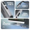 Концентратор AXAGON USB-C to 3xUSB-A + HDMI 0.15m gray (HMC-H3A) - Зображення 2
