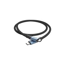 Дата кабель USB-C to USB-C 1.5m 240W aluminum black Vention (TREBG)
