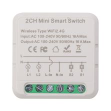 Автоматичний вимикач TUYA Wifi 16A 2-канальный (HS084028)