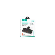 Сетевой фильтр питания HOCO AC12A, 2 роз, 3 USB. USB-C, 30W, 1м, Black (AC12AB)