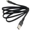 Дата кабель USB 2.0 AM to Lightning 1.0m flat nylon black Vinga (VCPDCLFNB1BK) - Изображение 2