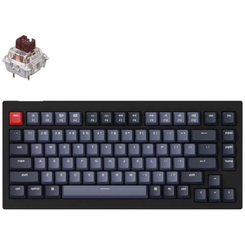 Клавіатура Keychron V1 84 Key QMK Gateron G PRO Brown Hot-Swap RGB Carbon Black (V1B3_KEYCHRON)