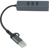 Адаптер USB 3.0 Type-C/Type-A to RJ45 Gigabit Lan, 3*USB 3.0, cable 13 cm Dynamode (DM-AD-GLAN-U3) - Зображення 2