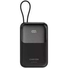 Батарея універсальна Canyon 10000mAh OnPower 101 PD/22.5W built-in cable Black (CNS-CPB101BK)