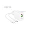 Зарядний пристрій BOROFONE BN29 Fuente 1xUSB-C PD30W + 1xUSB QC3.0 White (6941991120329) - Зображення 3