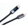 Дата кабель USB-C to USB-C 2.0m 100W LCD Display Nylon Black Vinga (VYDCCC22100D) - Изображение 1