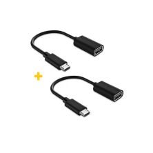 Дата кабель OTG USB 2.0 AF to Micro 5P 0.11m 2PCS black XoKo (XK-AC130-BK2)