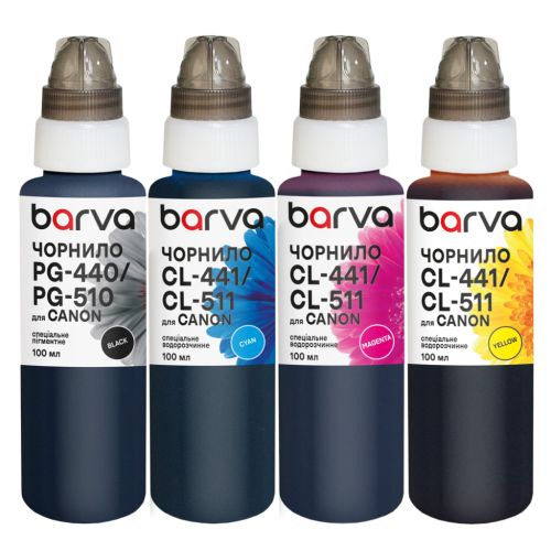 Чернила Barva Canon PG-440BK pigm + CL-441C/M/Y 4x100 мл, special (CPG440-100-MP)