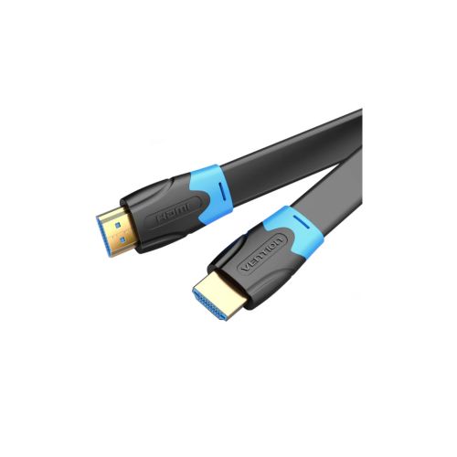 Кабель мультимедийный HDMI M to HDMI M 8.0m V2.0 4K60Hz PVC flat black Vention (AAKBK)
