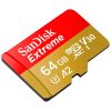 Карта пам'яті SanDisk 64GB microSD class 10 UHS-I Extreme For Action Cams and Dro (SDSQXAH-064G-GN6AA) - Зображення 3