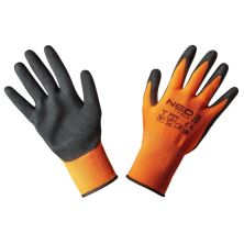 Захисні рукавички Neo Tools нітрилове покриття, поліестер, р.9, помаранчевий (97-642-9)