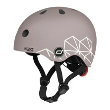 Шолом Scoot&Ride 45-51см , коричневий, з ліхтариком (SR-181206-BROWNLINES)
