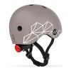 Шолом Scoot&Ride 45-51см , коричневий, з ліхтариком (SR-181206-BROWNLINES) - Зображення 1