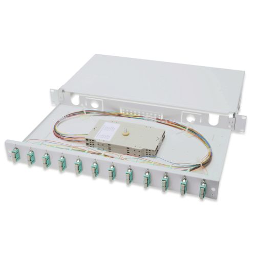 Патч-панель 1U 19, 12xSC duplex, incl, Splice Cass, OM3 Color Pigtails, Adapter Digitus (DN-96321/3)