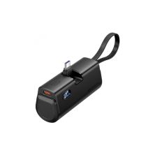 Батарея универсальная VENTION 4800mAh 22,5W PD, USB-C In/Out, LED display, with built-in USB-C cable Black (FHQB0)