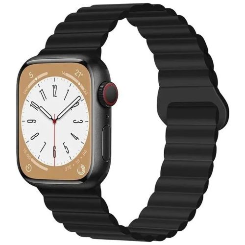 Ремінець до смарт-годинника Drobak Silicone Magnetic Link для Apple Watch All Series 38/40/41mm Dark black (898922)