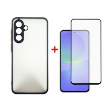 Чехол для мобильного телефона Dengos Samsung Galaxy A36 Matte + glass (Black) (DG-KM-145) Чехол для мобильного телефона Dengos Samsung Galaxy A36 Matte + glass (Black) (DG-KM-145)