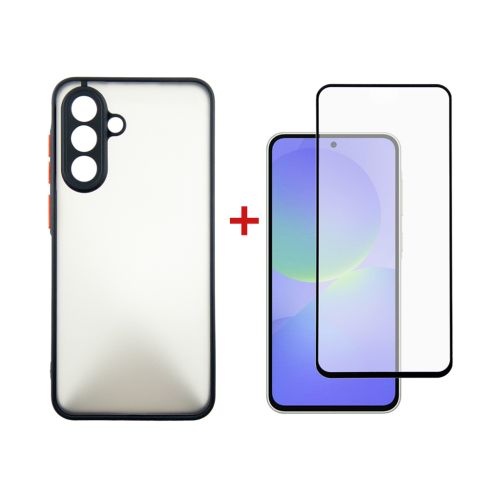 Чехол для мобильного телефона Dengos Samsung Galaxy A36 Matte + glass (Black) (DG-KM-145)